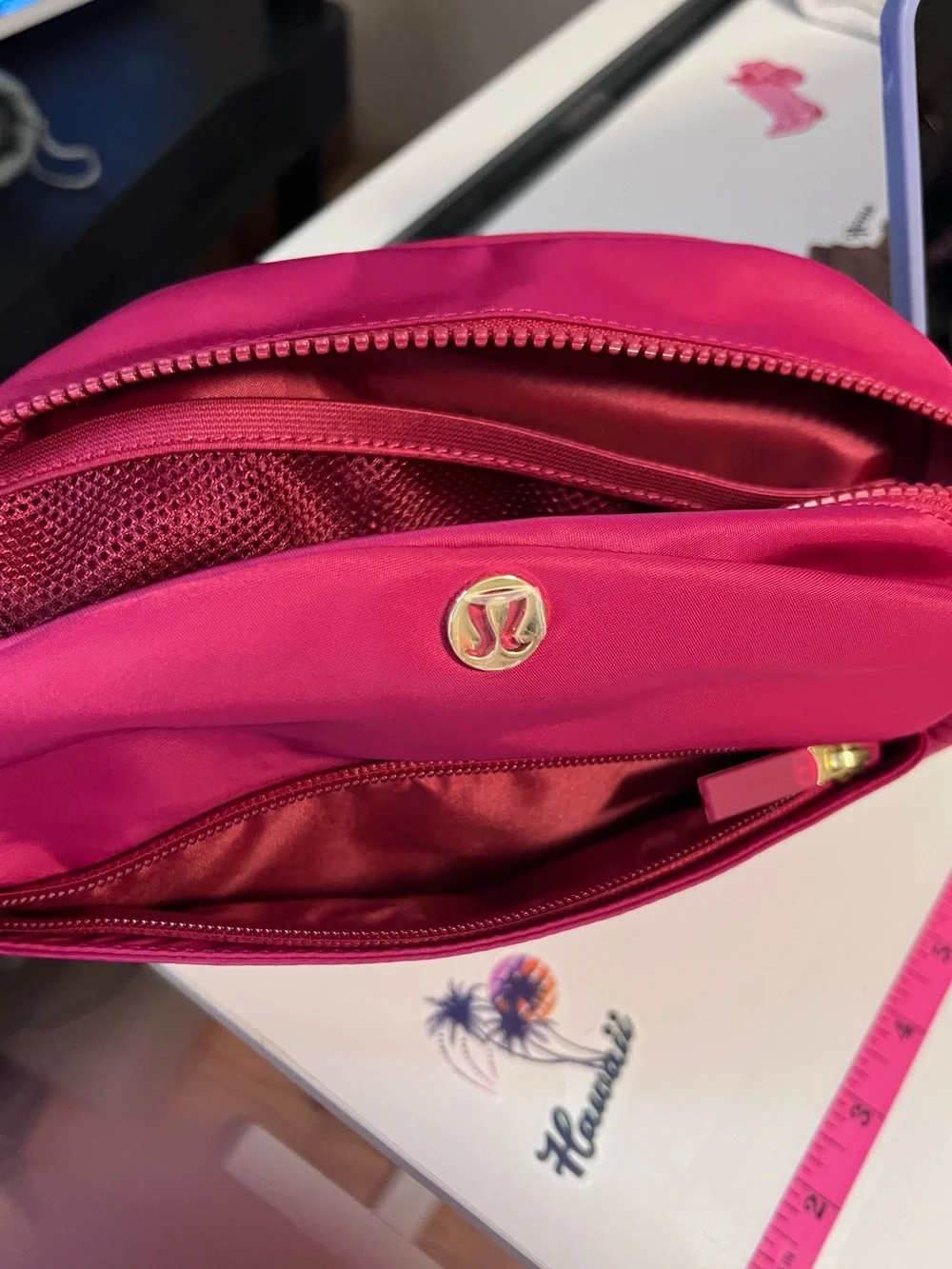 #602 Lululemon City Essentials Pouch 4L Berry Rumble Cosmetic Travel Organizer